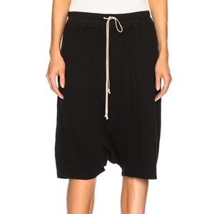 DRKSHDW RICK OWENS black silk pod shorts